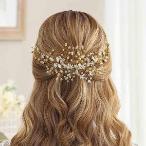 Wedding Prom Hair Piece Gold Floral Dainty Hair Accessory